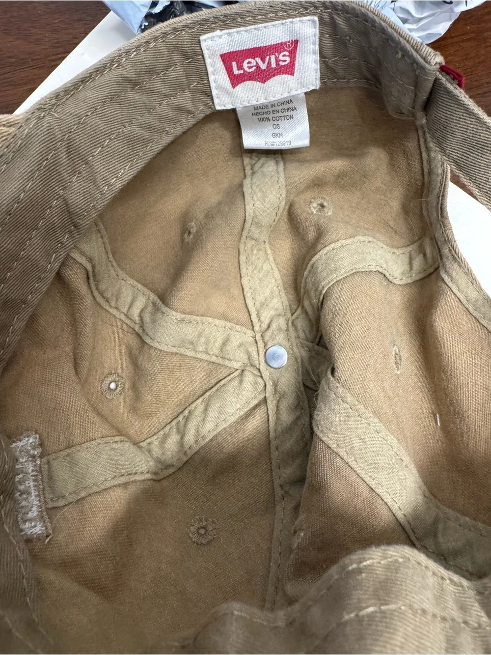 Levi's Khaki/Tan Cotton Logo Cap